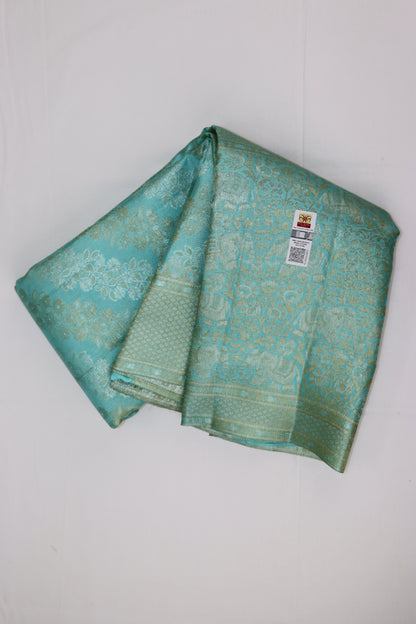 Traditional Clear Blue Pure Kanjipuram Saree From Weavers and Best on Online