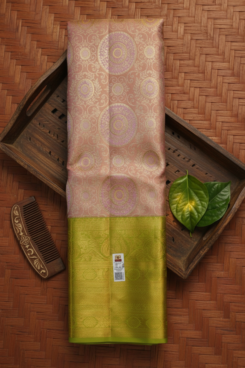 Amazing Peach  Kanchipuram Silk saree