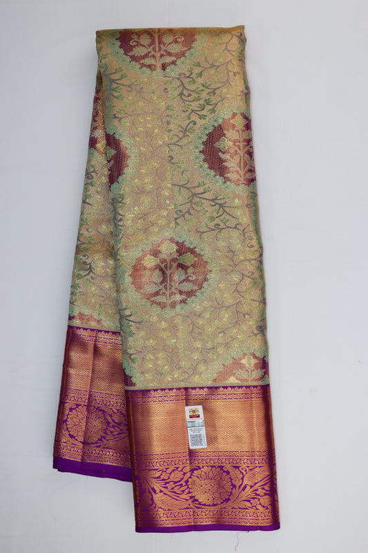 Amazing Pista Green Kanchipuram Silk saree From Weavers and Best on Online