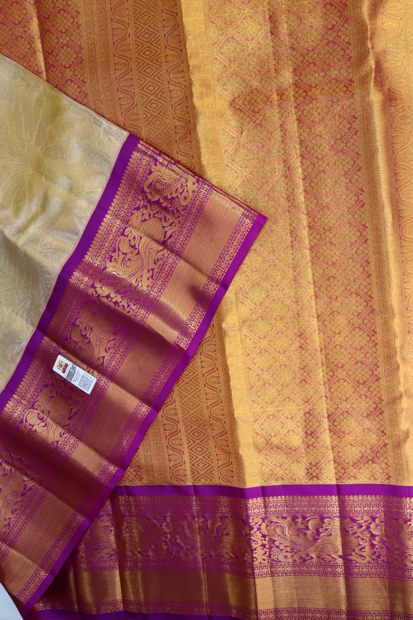 Classic Beige Gold Kanchipuram Silk saree From Weavers and Best on Online