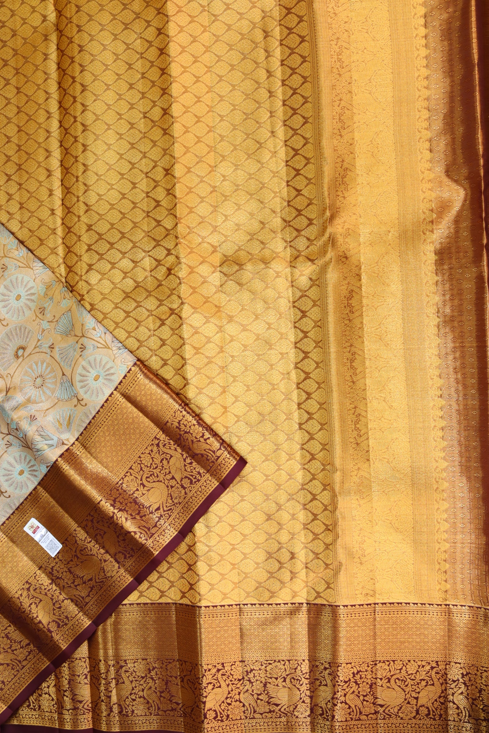 Divine Multi-color Kanchipuram Silk saree From Weavers and Best on Online