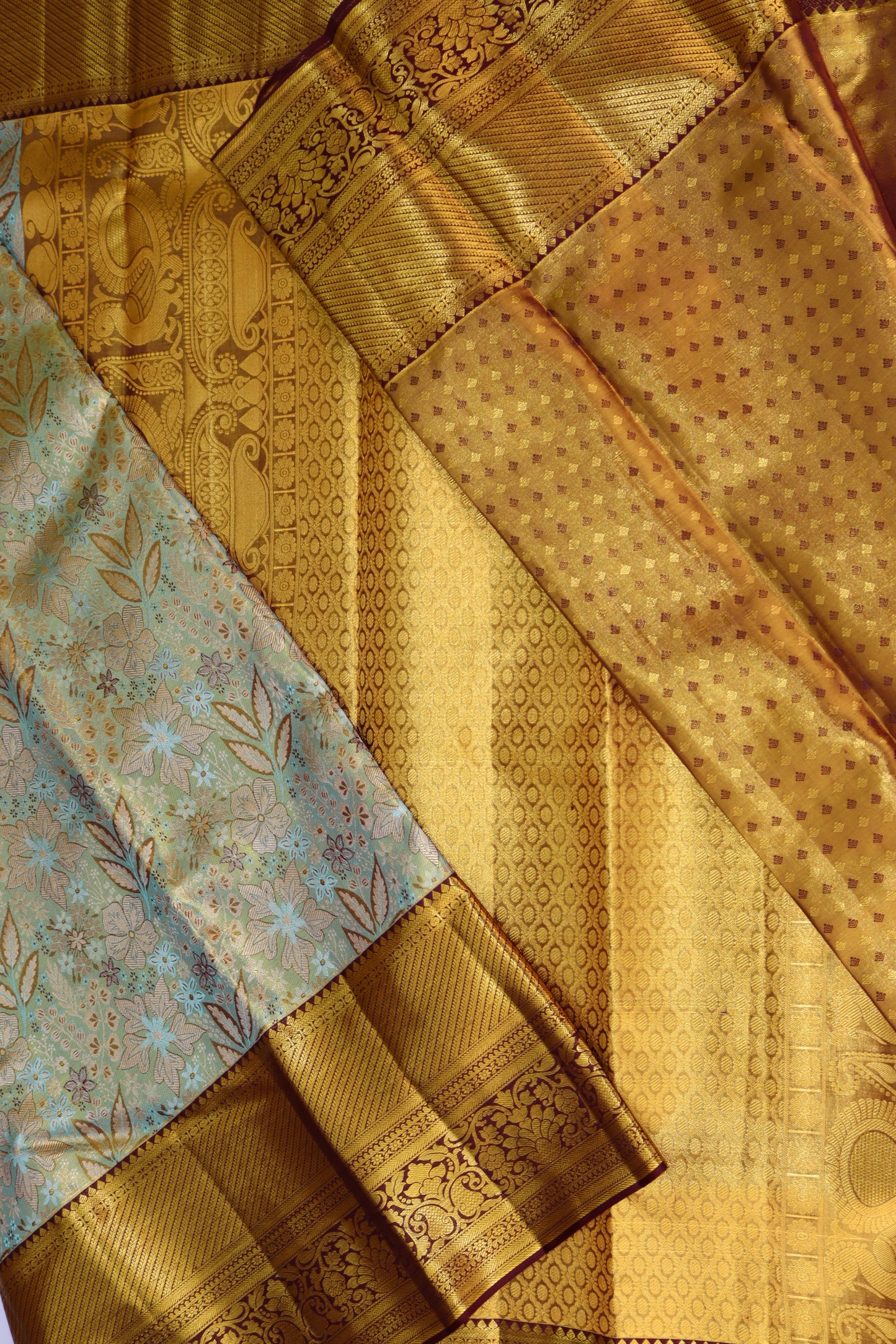 Divine Pista Green Kanchipuram Silk saree From Weavers and Best on Online