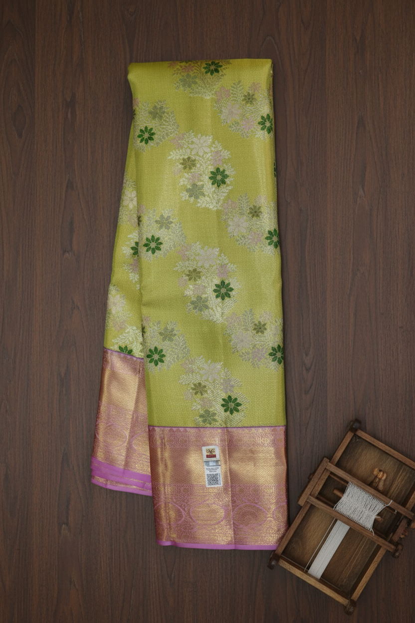Royal Yellow Kanchipuram Silk saree