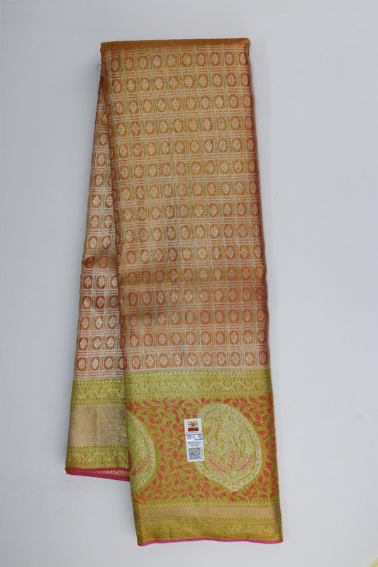 Divine Peach Kanchipuram Silk Saree