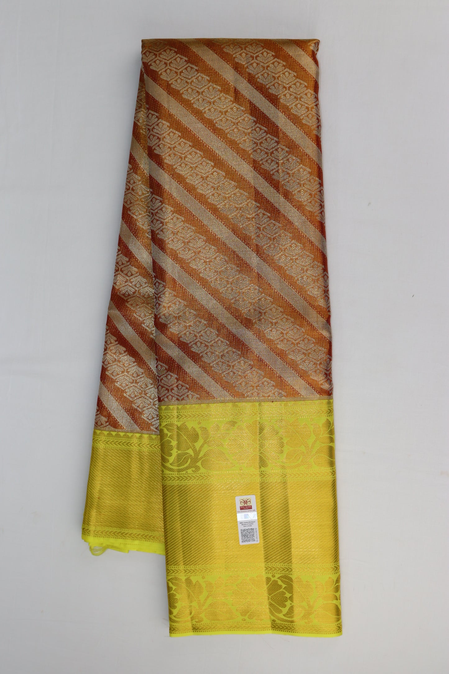 Divine Brown Pure Kanjipuram Saree