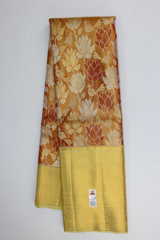 Regal Orange Pure Kanjipuram Saree