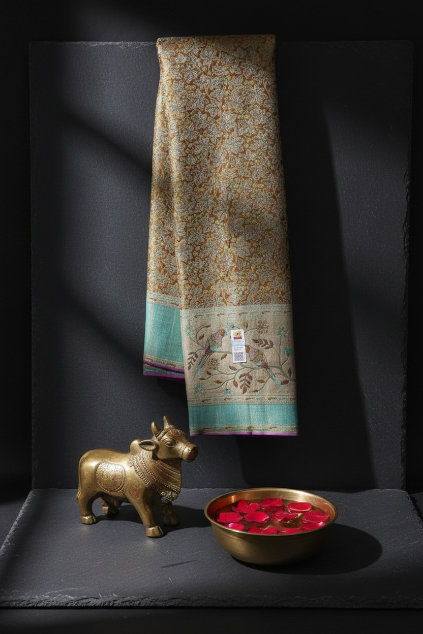 Captivating Brown Pure Kanjipuram Saree