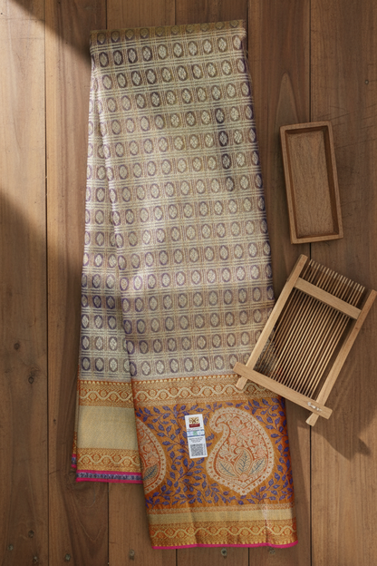 Elegant Grey Pure Kanjipuram Saree