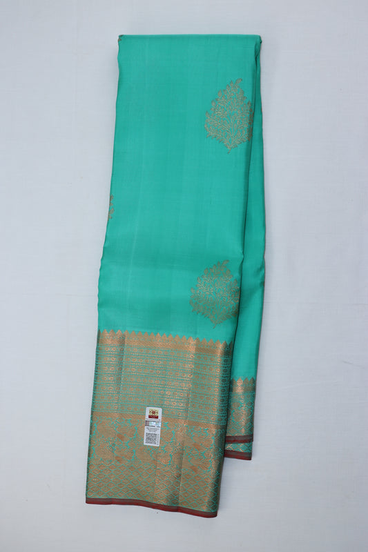 Traditional Sea Blue Kanjipuram Saree
