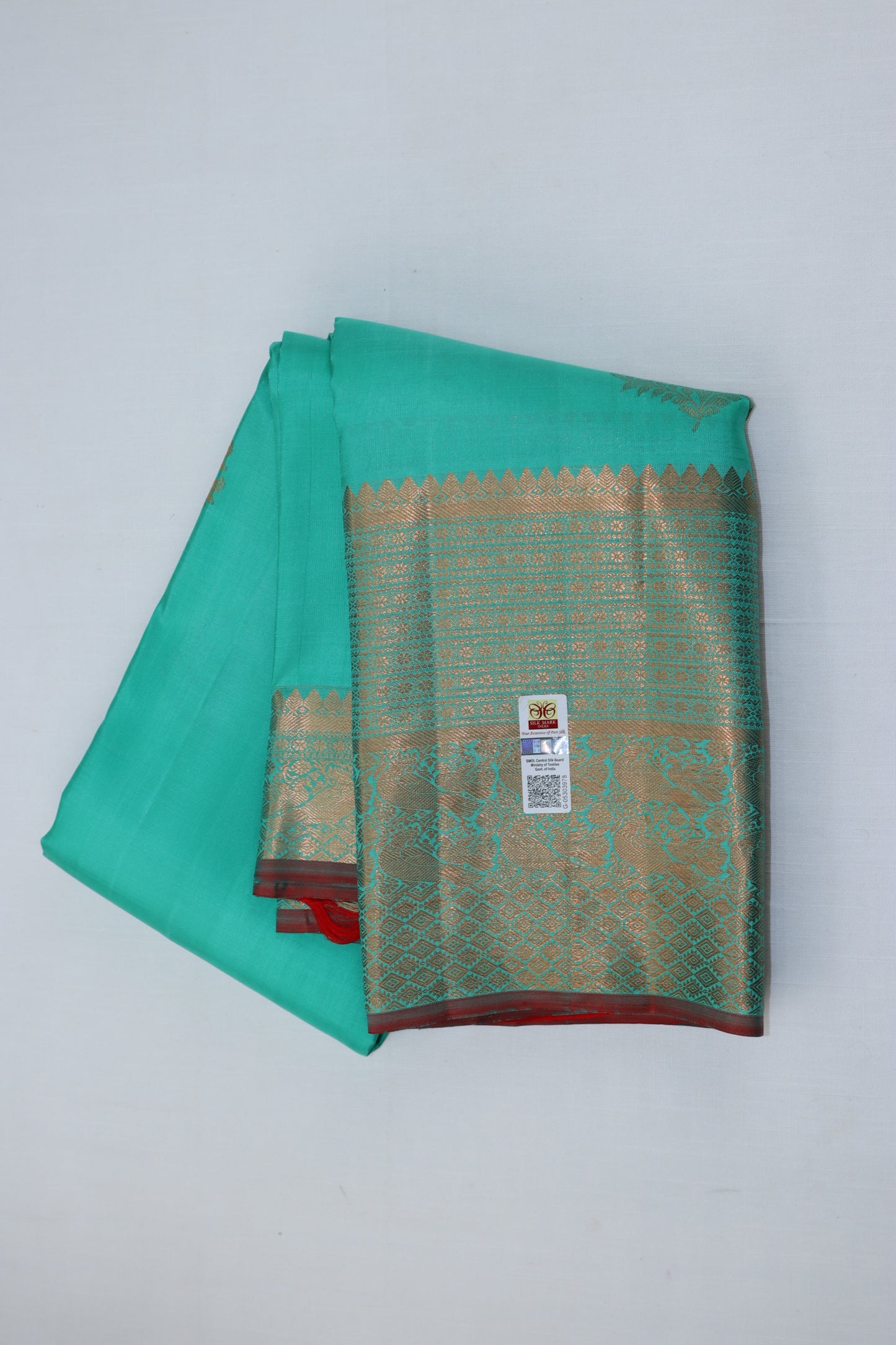 Traditional Sea Blue Kanjipuram Saree