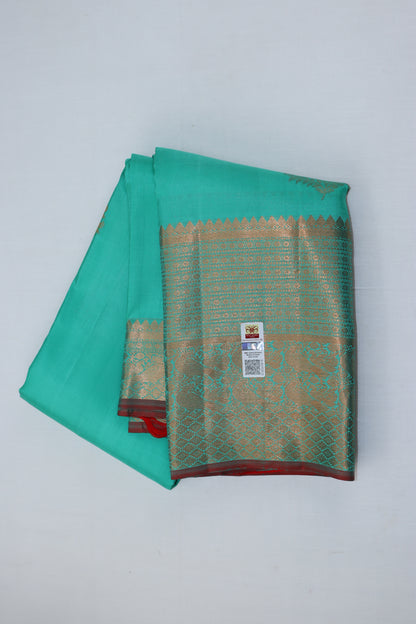 Traditional Sea Blue Kanjipuram Saree