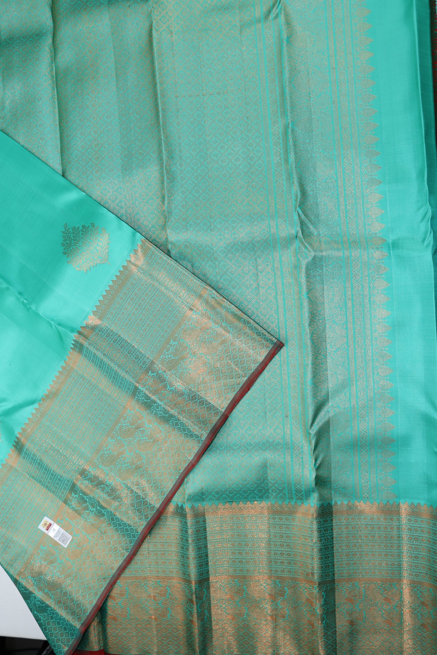 Traditional Sea Blue Kanjipuram Saree