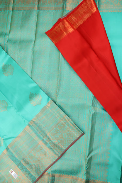 Traditional Sea Blue Kanjipuram Saree