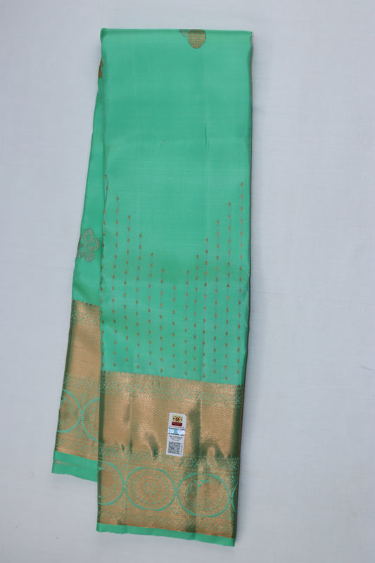 Traditional Sea Blue Kanjipuram Saree