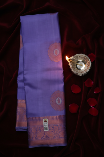 Traditional Lavender Kanjipuram Saree
