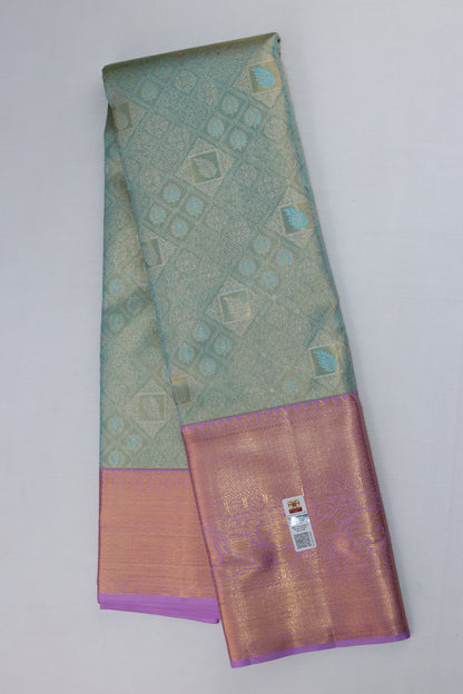 Traditional Sea Blue Kanjipuram Saree