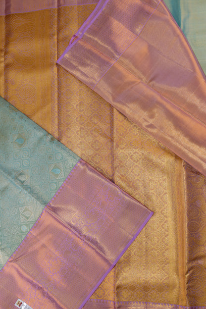 Traditional Sea Blue Kanjipuram Saree