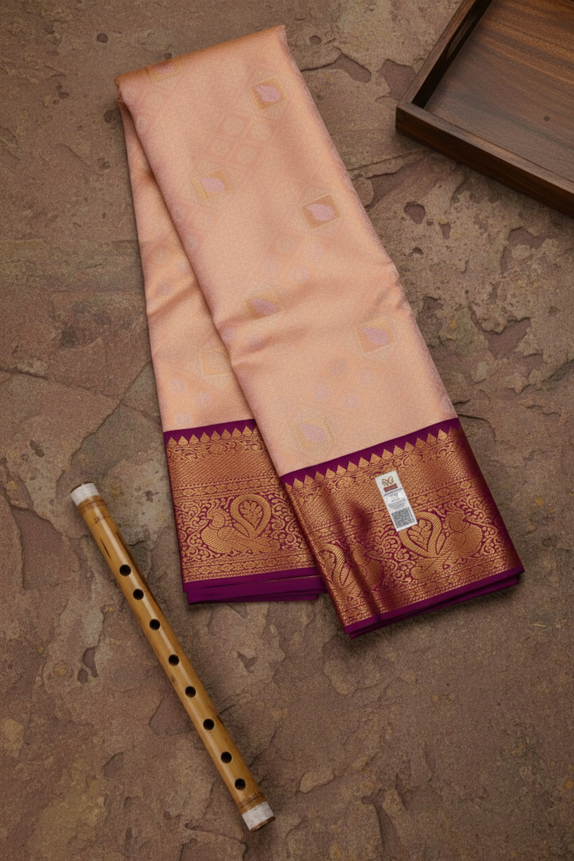 ClassicPastel Pink Kanjipuram Saree