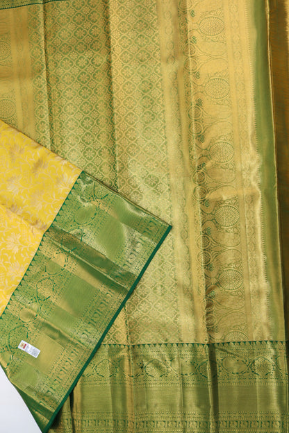Bridal Yellow Kanjipuram Saree