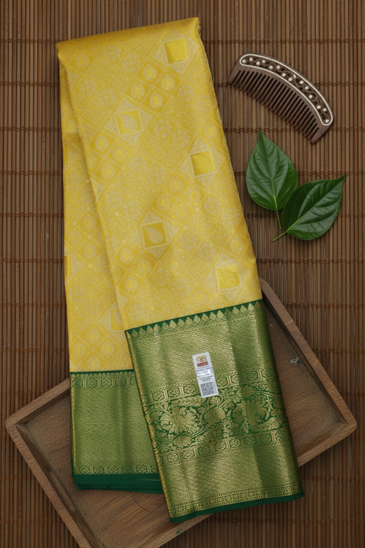 Bridal Yellow Kanjipuram Saree