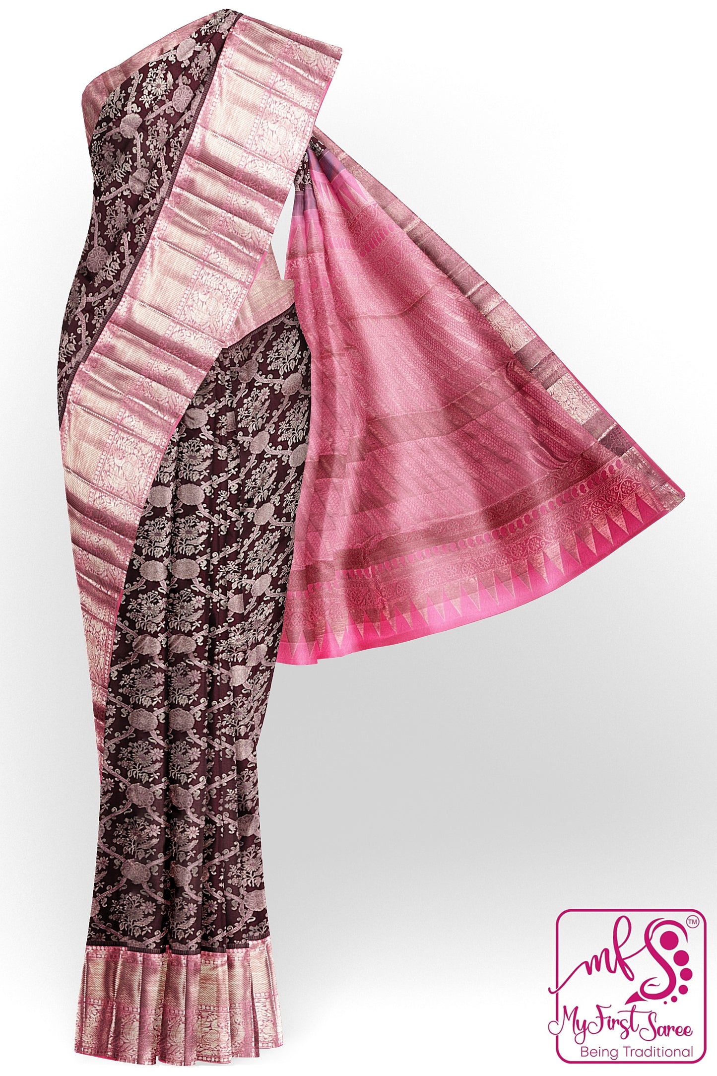 Classic Brown Kanchipuram Silk Saree