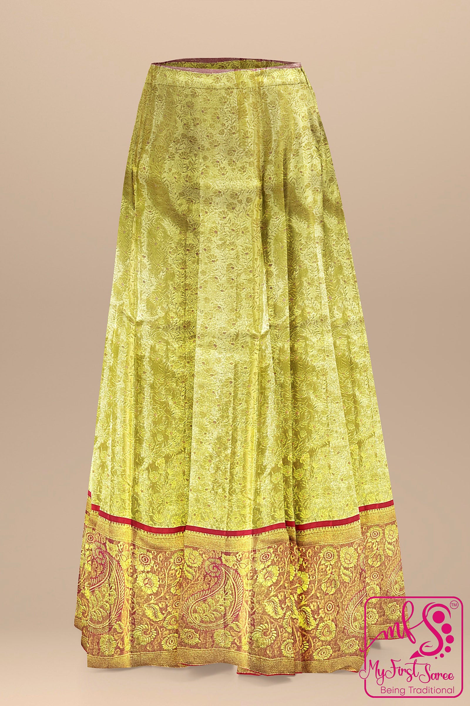 Classy Mustard Yellow Kanchipuram Pattu Pavada From Weavers and Best on Online