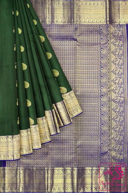 Traditional Green Kanchipuram Silk Saree From Weavers and Best on Online
