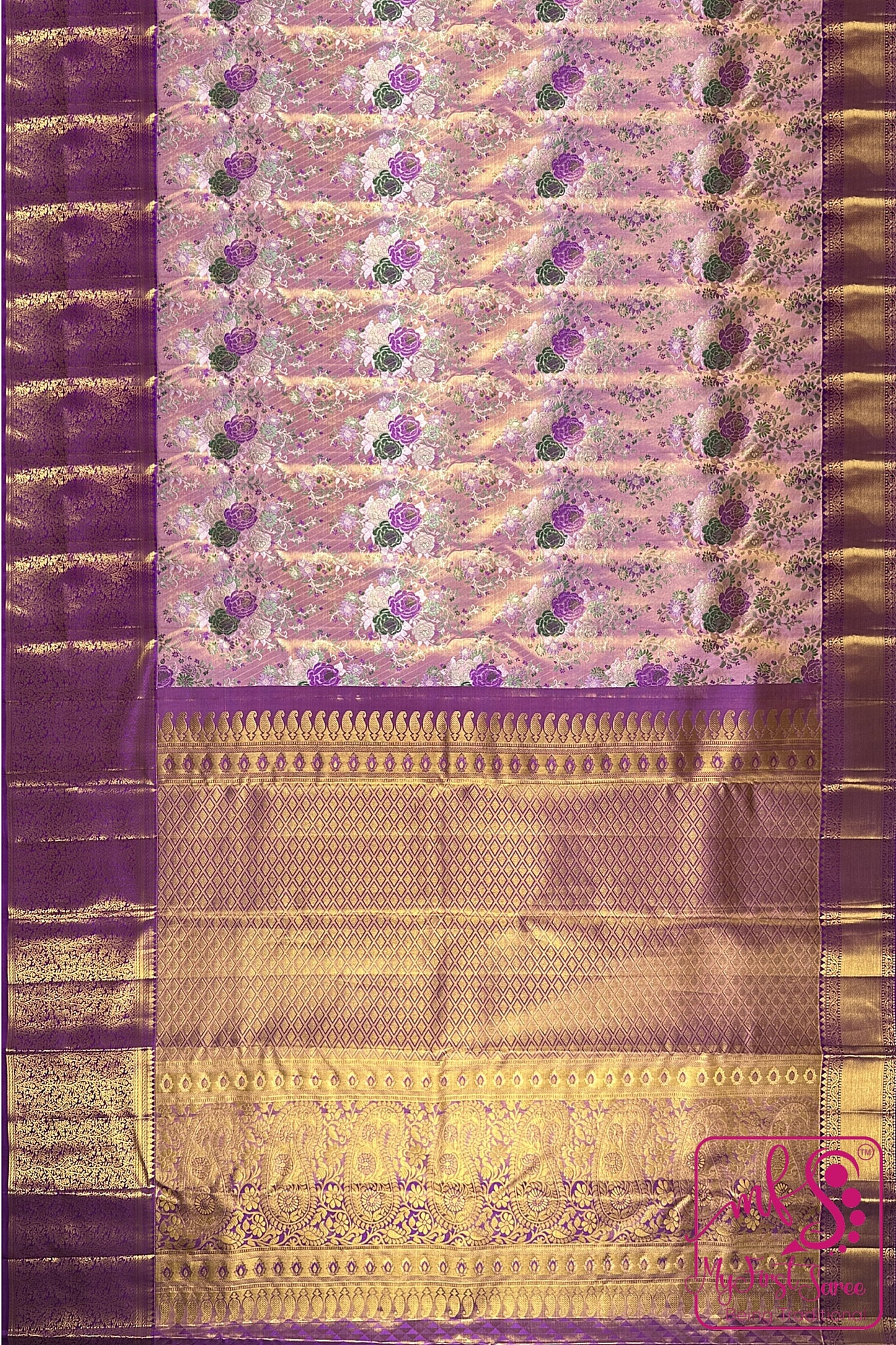 Classy Baby Pink Kachipuram Silk saree