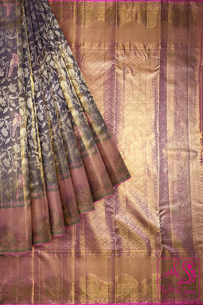 Rich Brown Kachipuram Silk saree