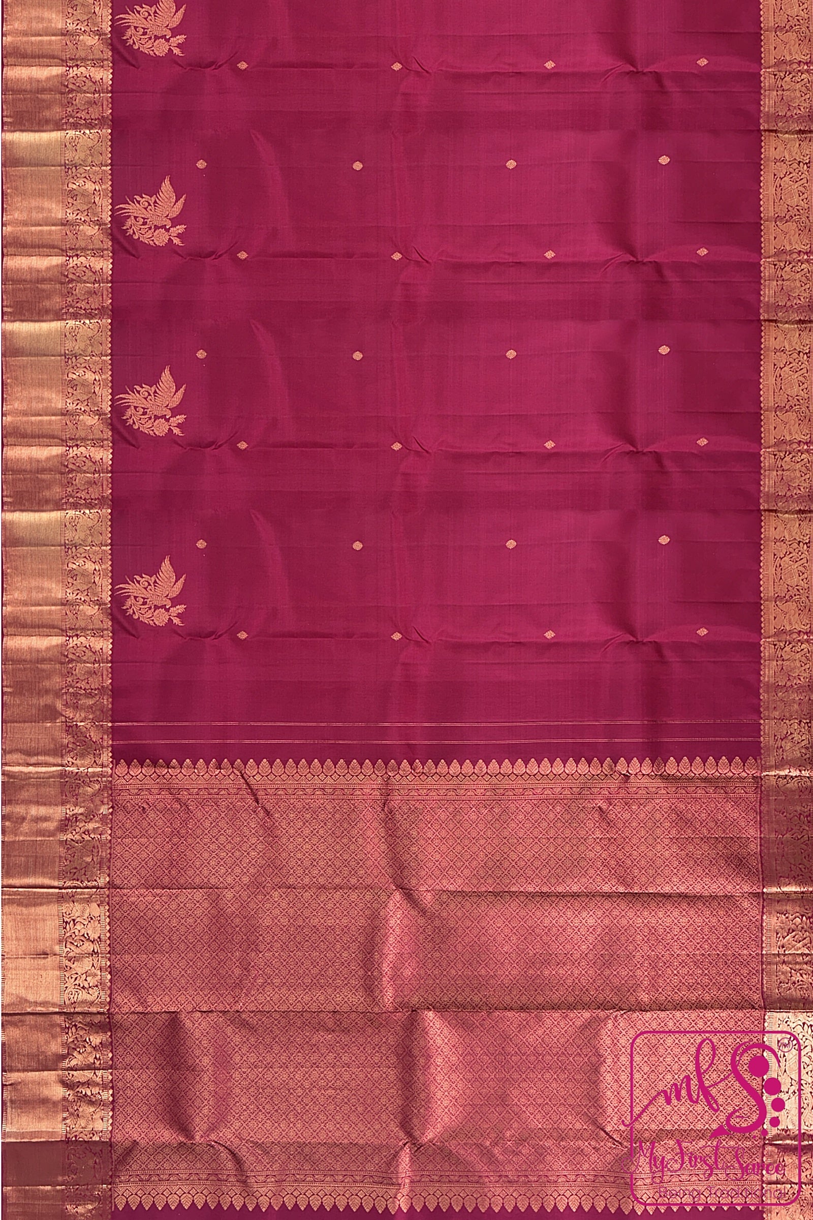 Traditional Marron Kanchipuram Silk Saree From Weavers and Best on Online