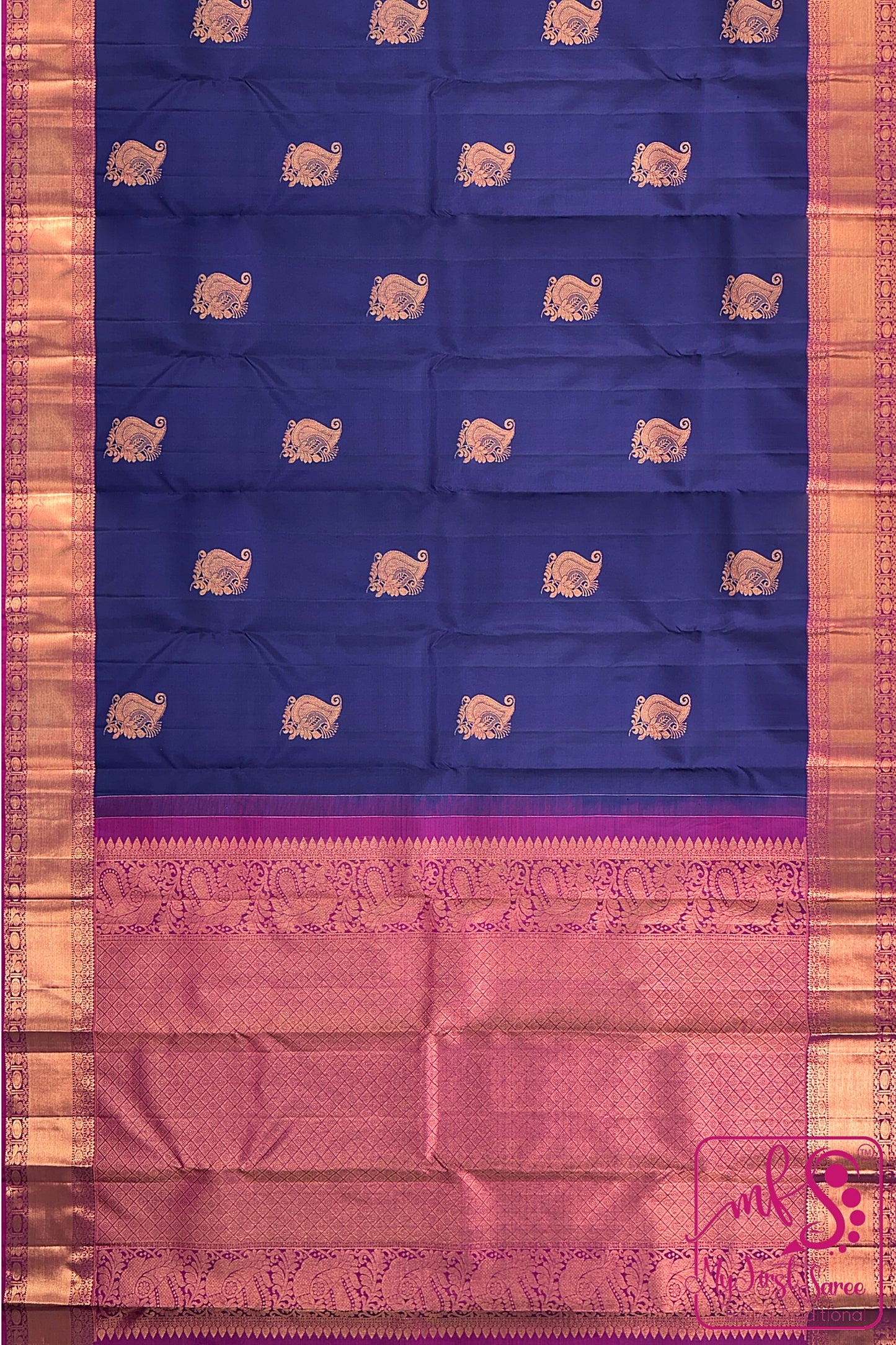 Rich Royal Blue Kanchipuram Silk Saree From Weavers and Best on Online