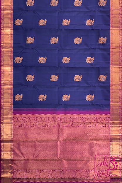 Rich Royal Blue Kanchipuram Silk Saree From Weavers and Best on Online