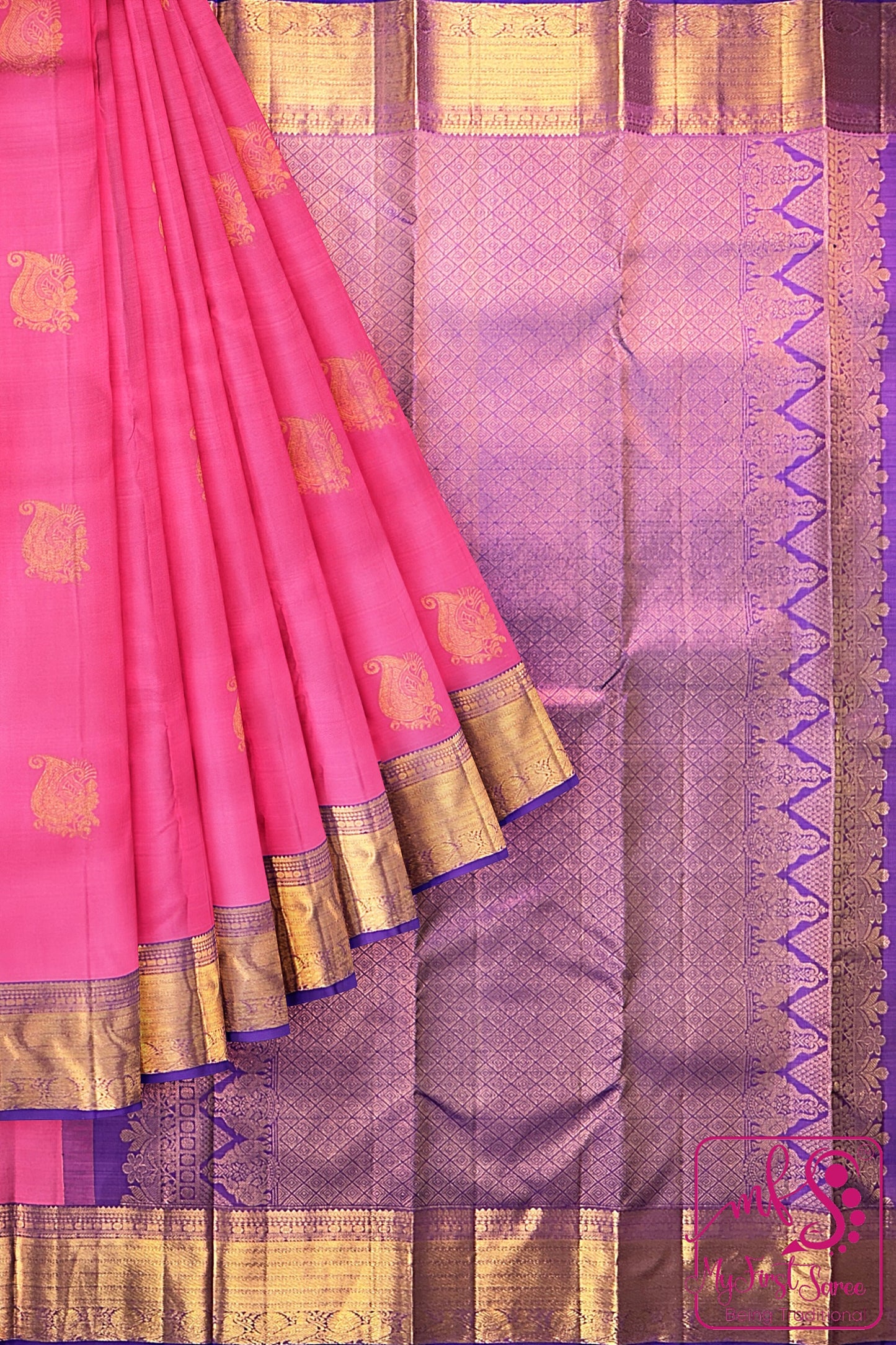 Authentic Baby Pink Kanchipuram Silk Saree From Weavers and Best on Online