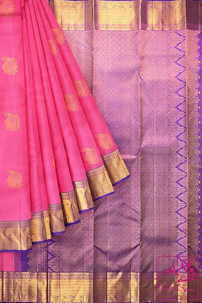 Authentic Baby Pink Kanchipuram Silk Saree From Weavers and Best on Online