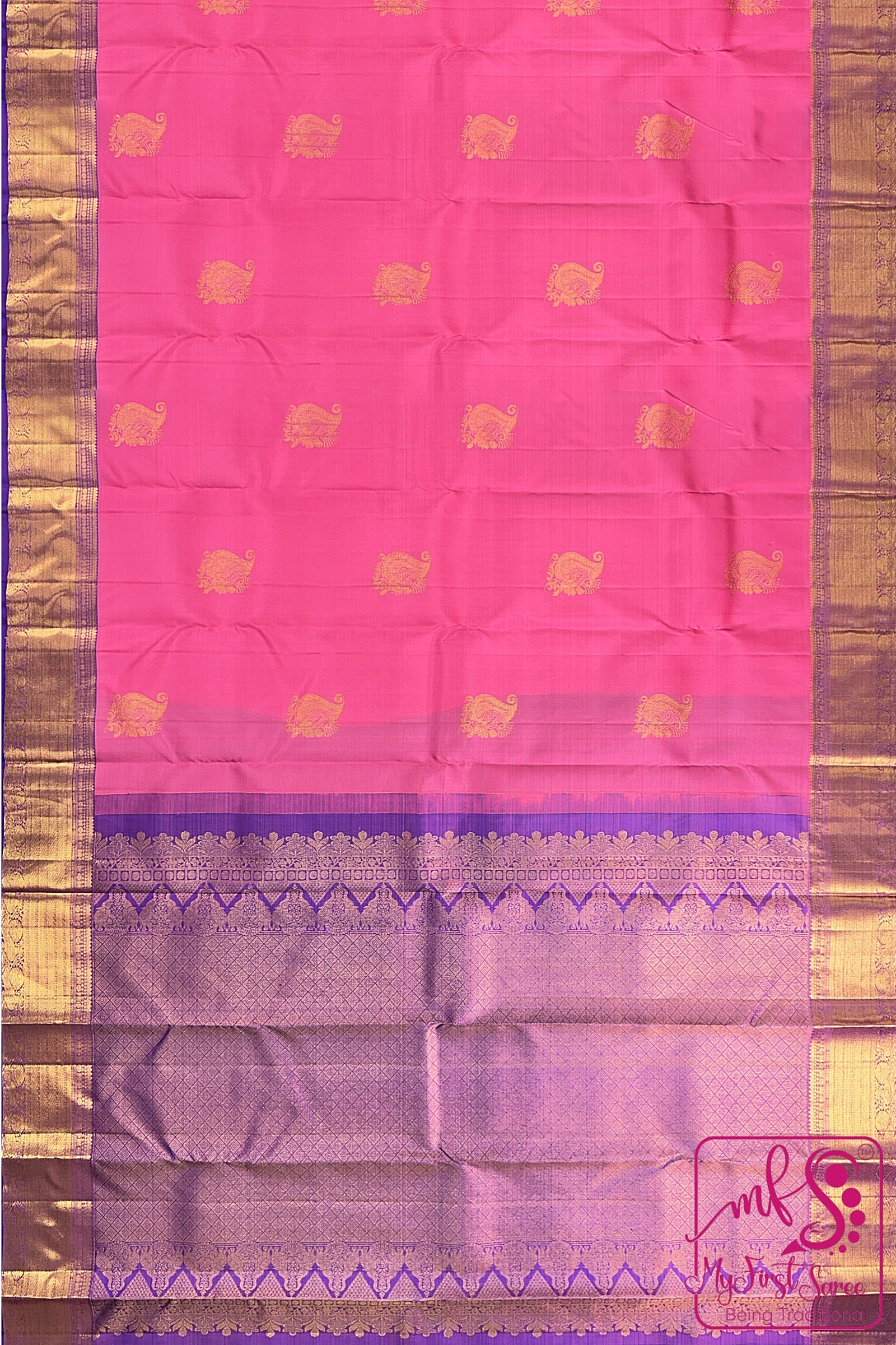 Authentic Baby Pink Kanchipuram Silk Saree From Weavers and Best on Online