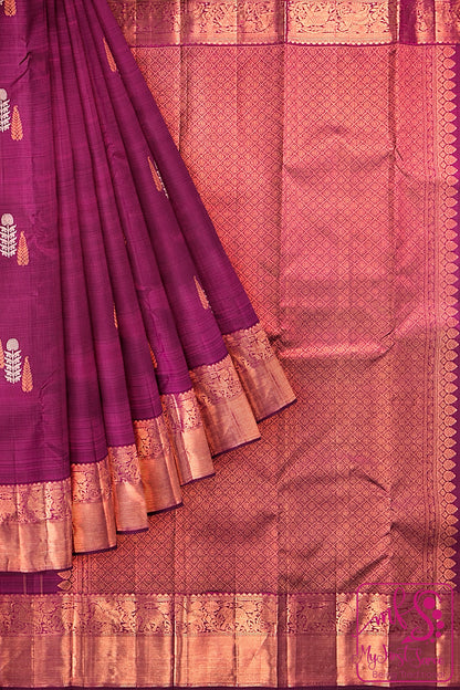 Rich Dark Pink Kanchipuram Silk Saree From Weavers and Best on Online