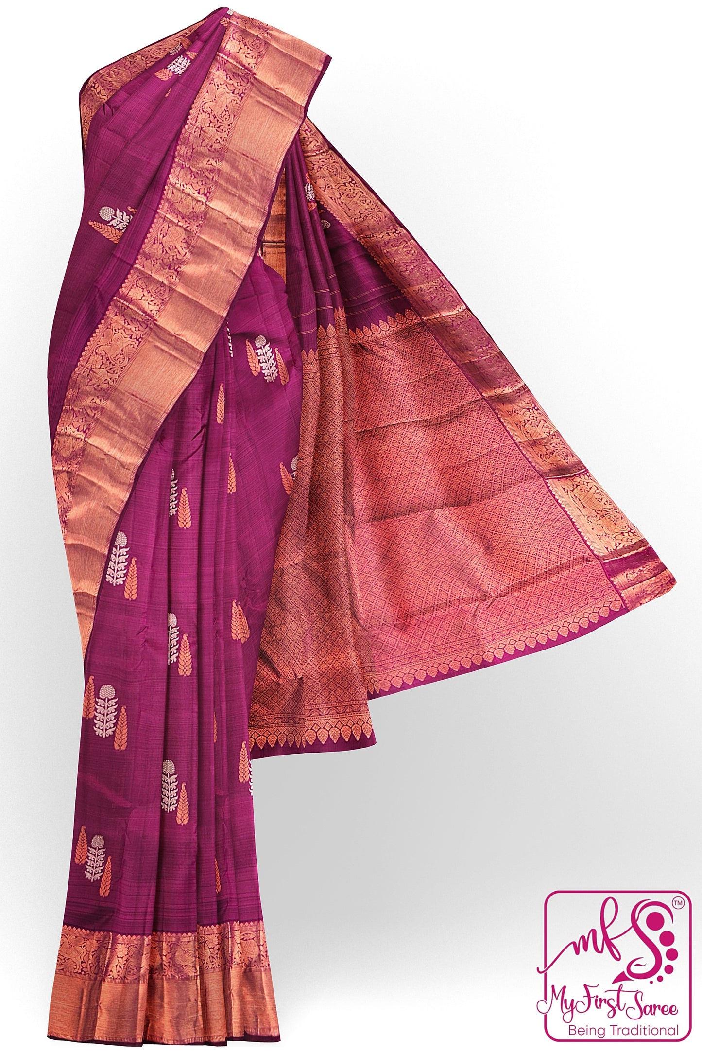 Rich Dark Pink Kanchipuram Silk Saree From Weavers and Best on Online
