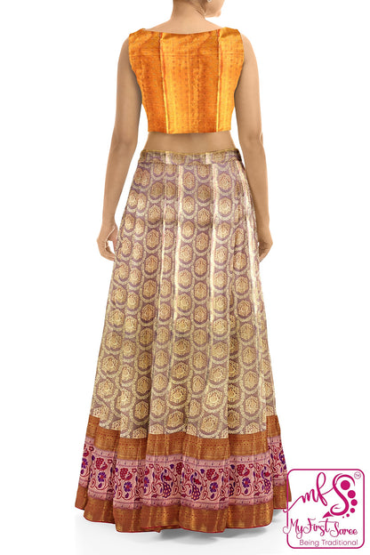 Classy Multi-color Kanchipuram Silk Lehanga From Weavers and Best on Online