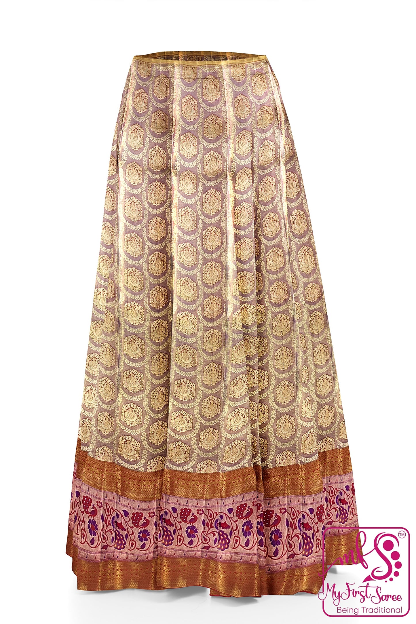 Classy Multi-color Kanchipuram Silk Lehanga From Weavers and Best on Online