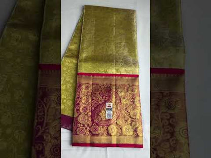 Classy Mustard Yellow Kanchipuram Pattu Pavada