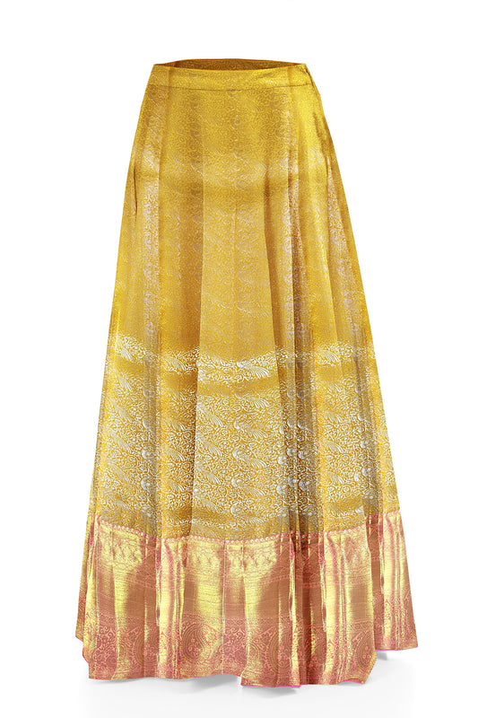 Timeless Yellow Kanchipuram Pattu Pavada