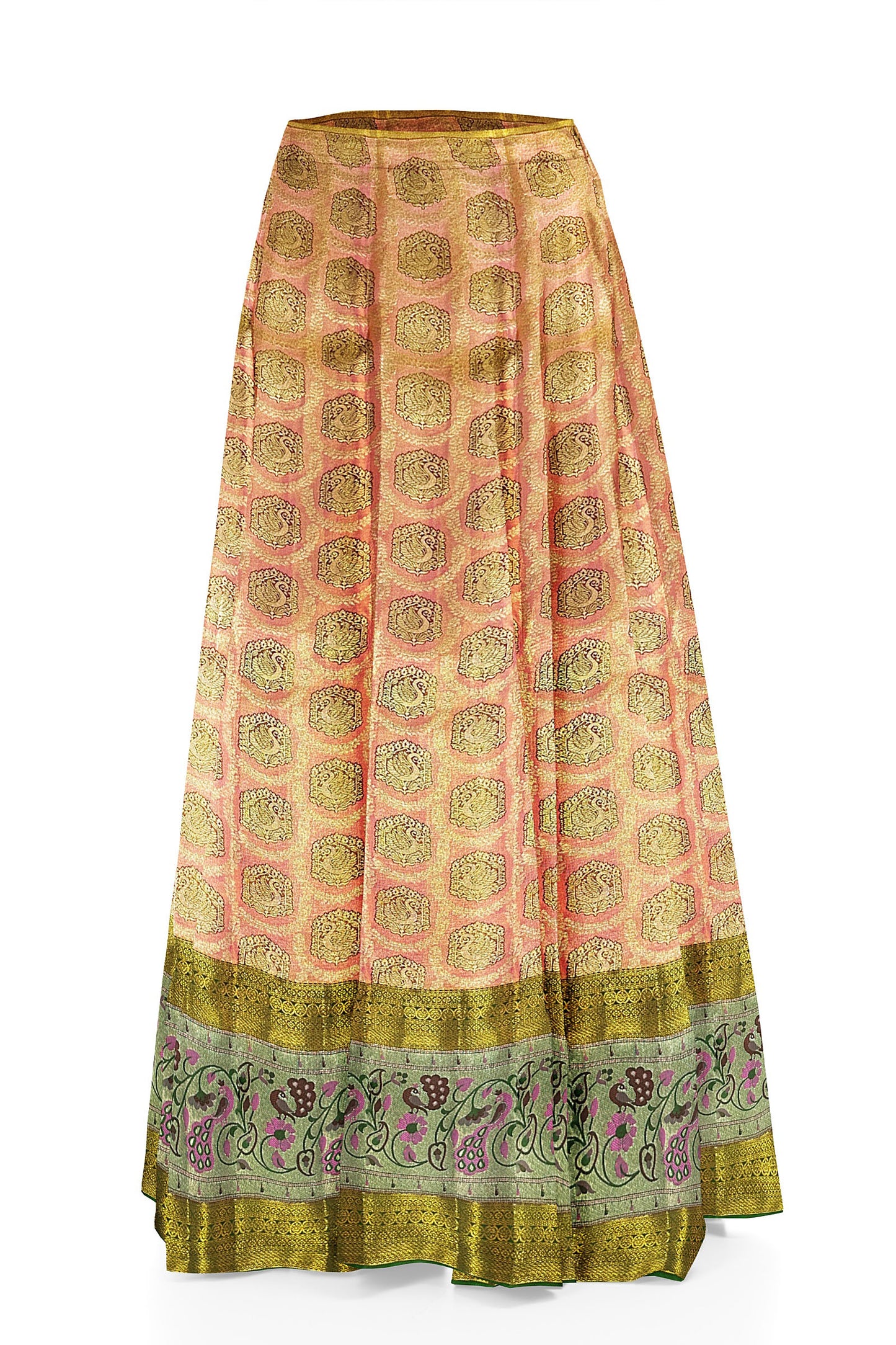 Classy Pink Pure Kanchipuram Pattu Pavada From Weavers and Best on Online