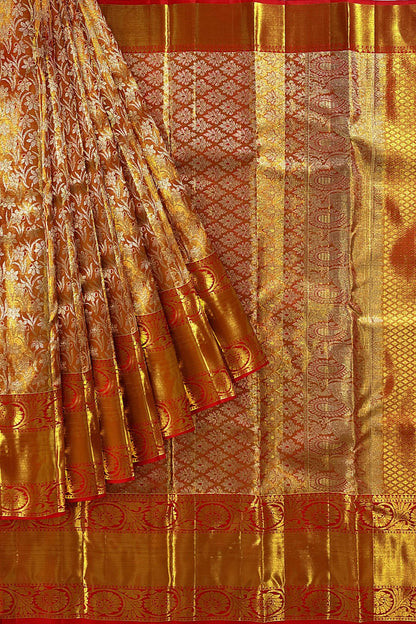 Beautiful Burgundy Red Kanchipuram Silk Saree From Weavers and Best on Online