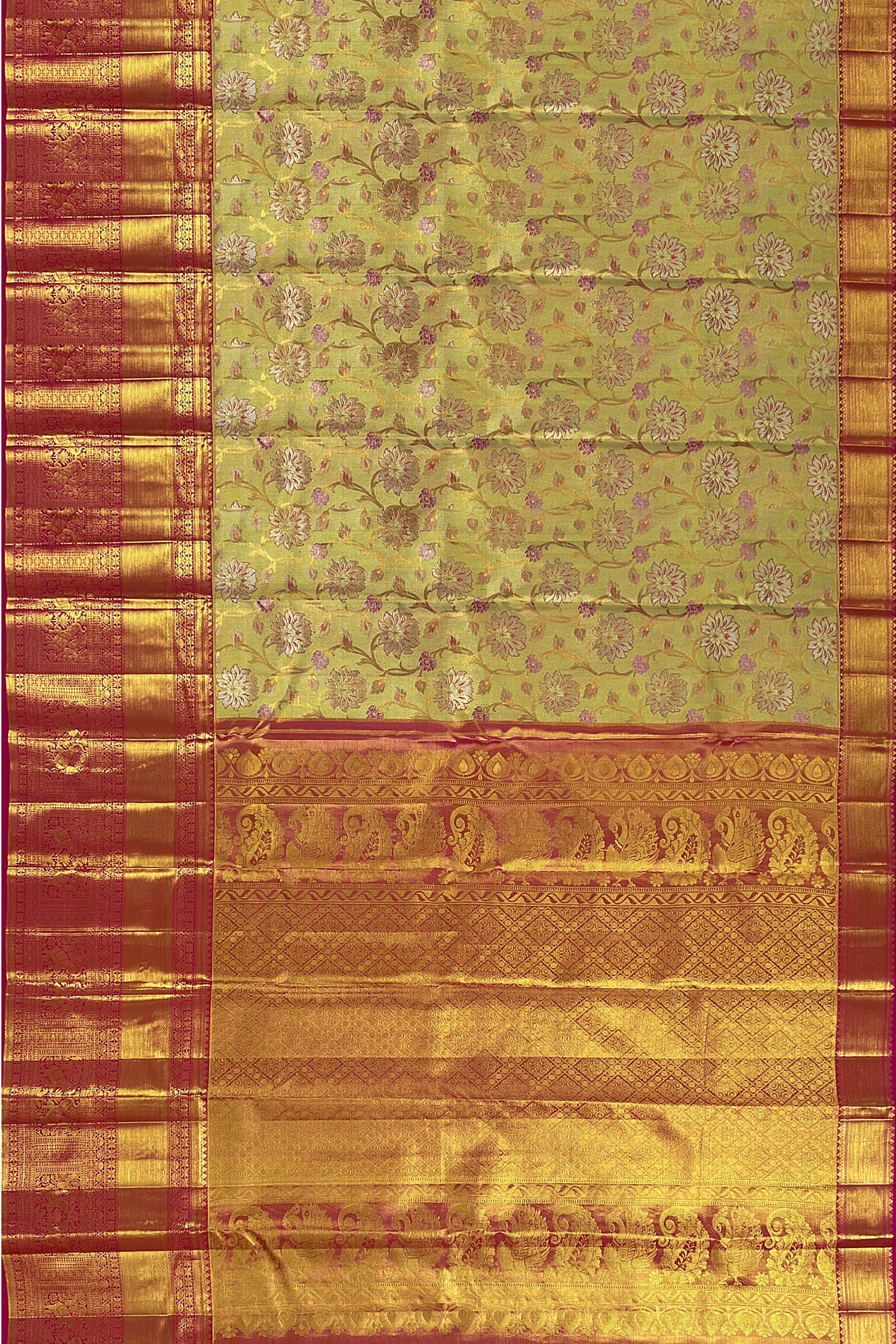Vibrant Gold Kanchipuram Silk Saree From Weavers and Best on Online