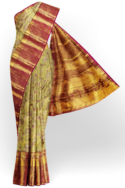 Vibrant Gold Kanchipuram Silk Saree From Weavers and Best on Online
