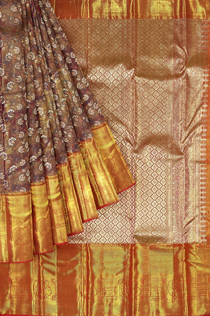 Classy Purple Kanchipuram Silk Saree From Weavers and Best on Online