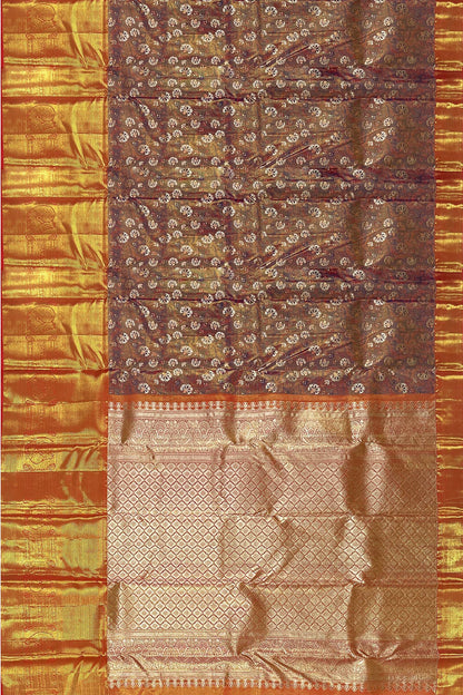 Classy Purple Kanchipuram Silk Saree From Weavers and Best on Online