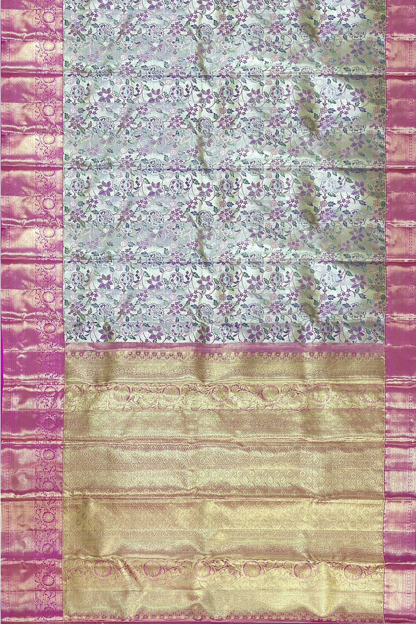 Beautiful Multi-color Kanchipuram Silk Saree From Weavers and Best on Online