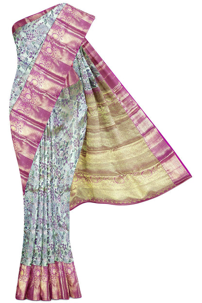 Beautiful Multi-color Kanchipuram Silk Saree From Weavers and Best on Online
