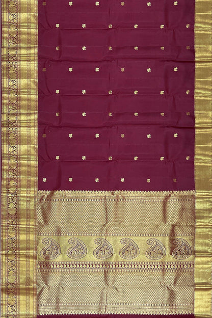 Authentic Marron Red Kanchipuram Silk Saree